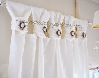 Linen  Curtain - White