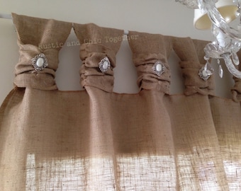 Natural Burlap Curtains-30"W to 45"W-Jewelry Decor