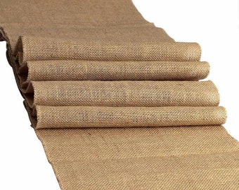 Rustic Chic Burlap Table Runner, Natural Jute Aisle Runner (12"x96")