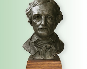 Busto de Edgar Allan Poe en resina de bronce. Edición de 50 ejemplares.