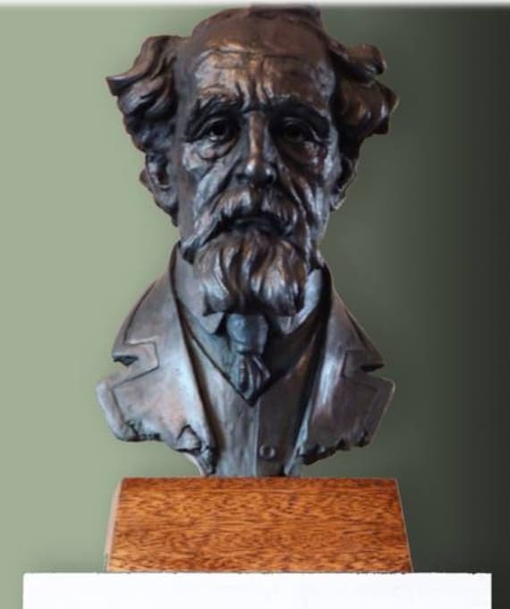 Charles Dickens Bronze Resin desktop Bust - Etsy