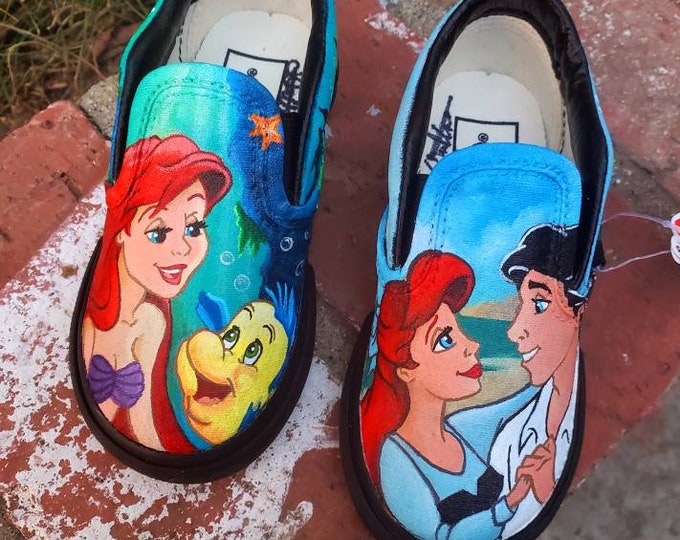 The Little Mermaid Hand Painted Shoes
