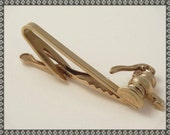 Vintage Hand Water Pump Tie Clip Bar Clasp HICKOK Gold Tone