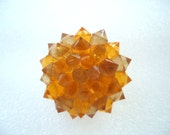 Retro Plastic Amber Beads Brooch