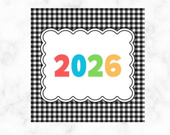 NEW YEARS TAG - Gingham 2026