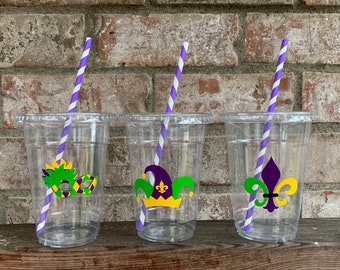 mardi gras disposable cups