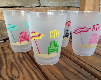 BEACH CHAIR shatterproof frosted cups