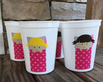 SLEEPOVER slumber party stadium party cups