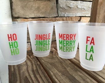 CHRISTMAS shatterproof frosted cups