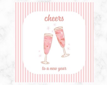 New Year Gift Tags – Cheers Printable PDF