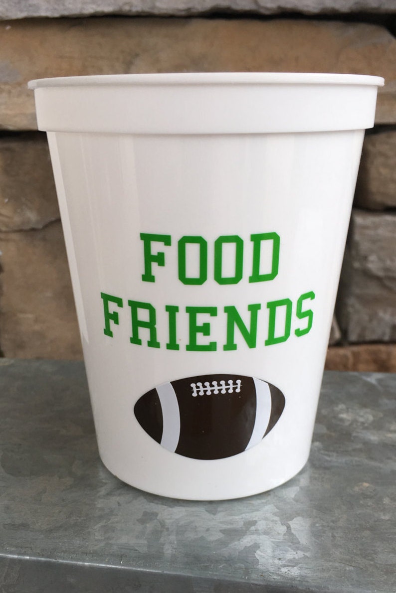 Football party cups Reusable 16oz stadium cups Super Bowl Etsy