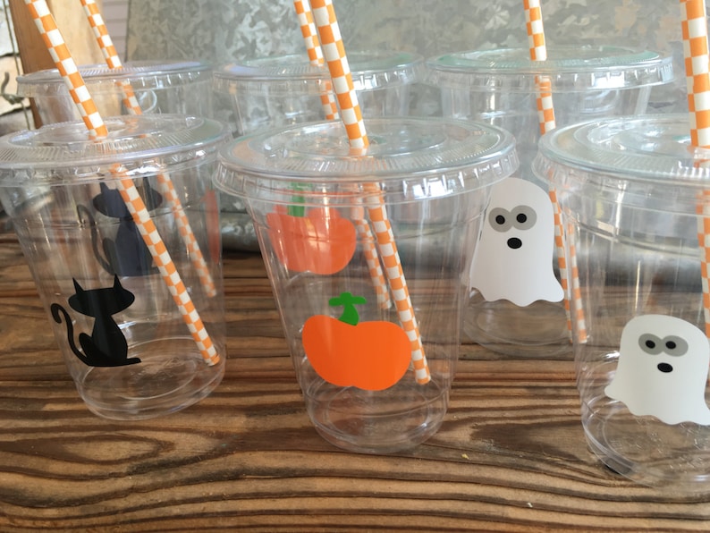 Halloween Party Cups With Lids and Straws 16oz and 12oz Etsy