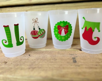 CHRISTMAS shatterproof frosted cups