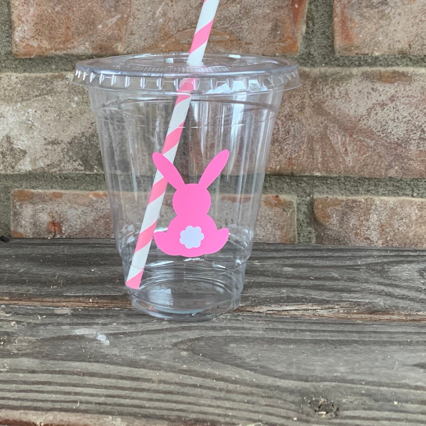 Easter Bunny Party Cups with lids and straws 16oz and 12oz Etsy