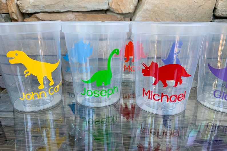 Dinosaur Party Cups Reusable 16oz party cups option to add Etsy