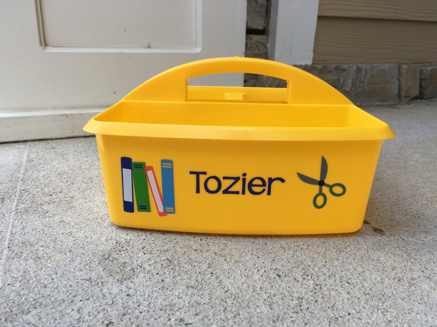 Personalized Homework Caddy School Supplies Caddy Desk Etsy