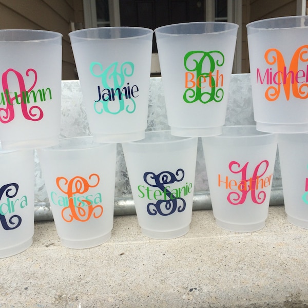 PERSONALIZED frosted shatterproof party cups