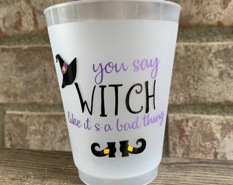 Halloween Party Cups; 16oz Frosted Flex Shatterproof Cups (reusable)