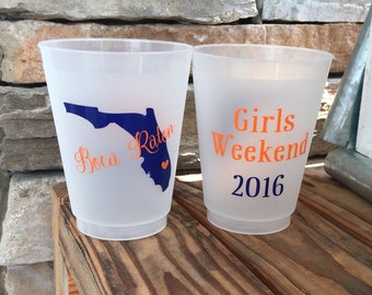 GIRLS WEEKEND frosted shatterproof party cups