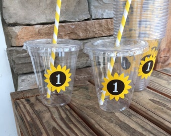 SUNFLOWER disposable party cups