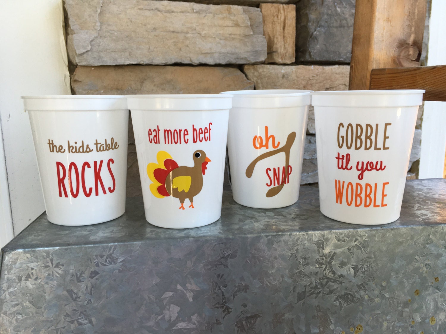 Thanksgiving Kids Table Cups Reusable 16oz stadium cups Etsy