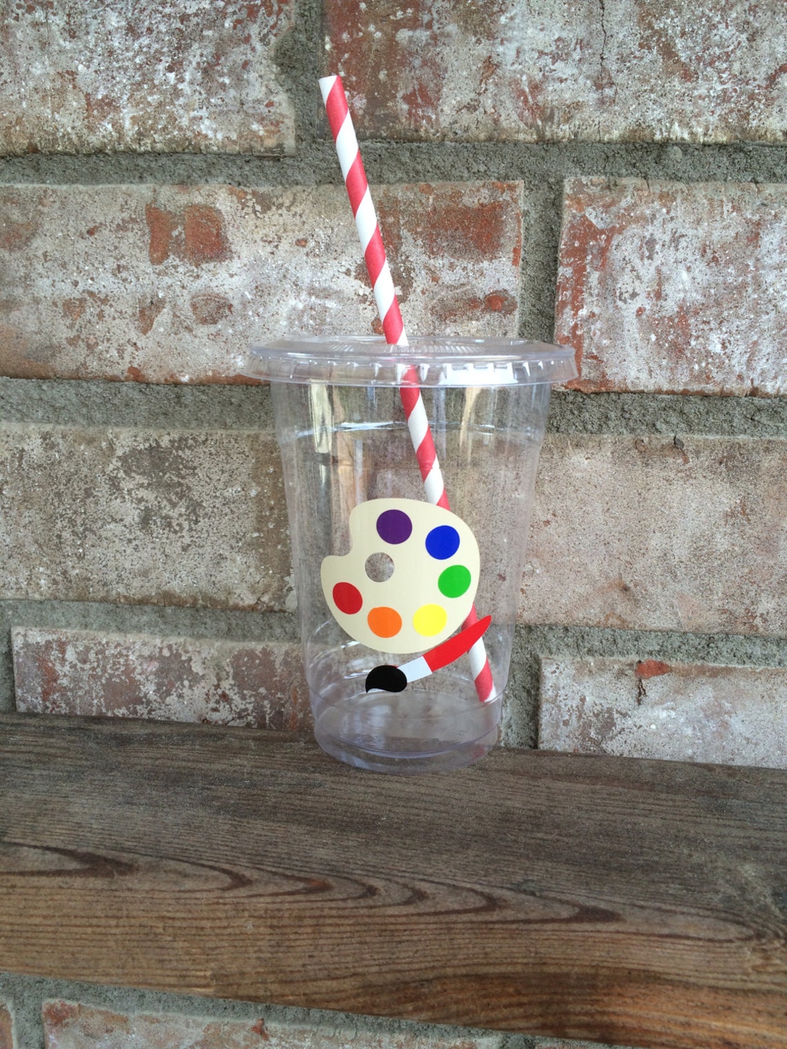 Art Party Cups With Lids and Straws 16oz and 12oz Disposable Etsy