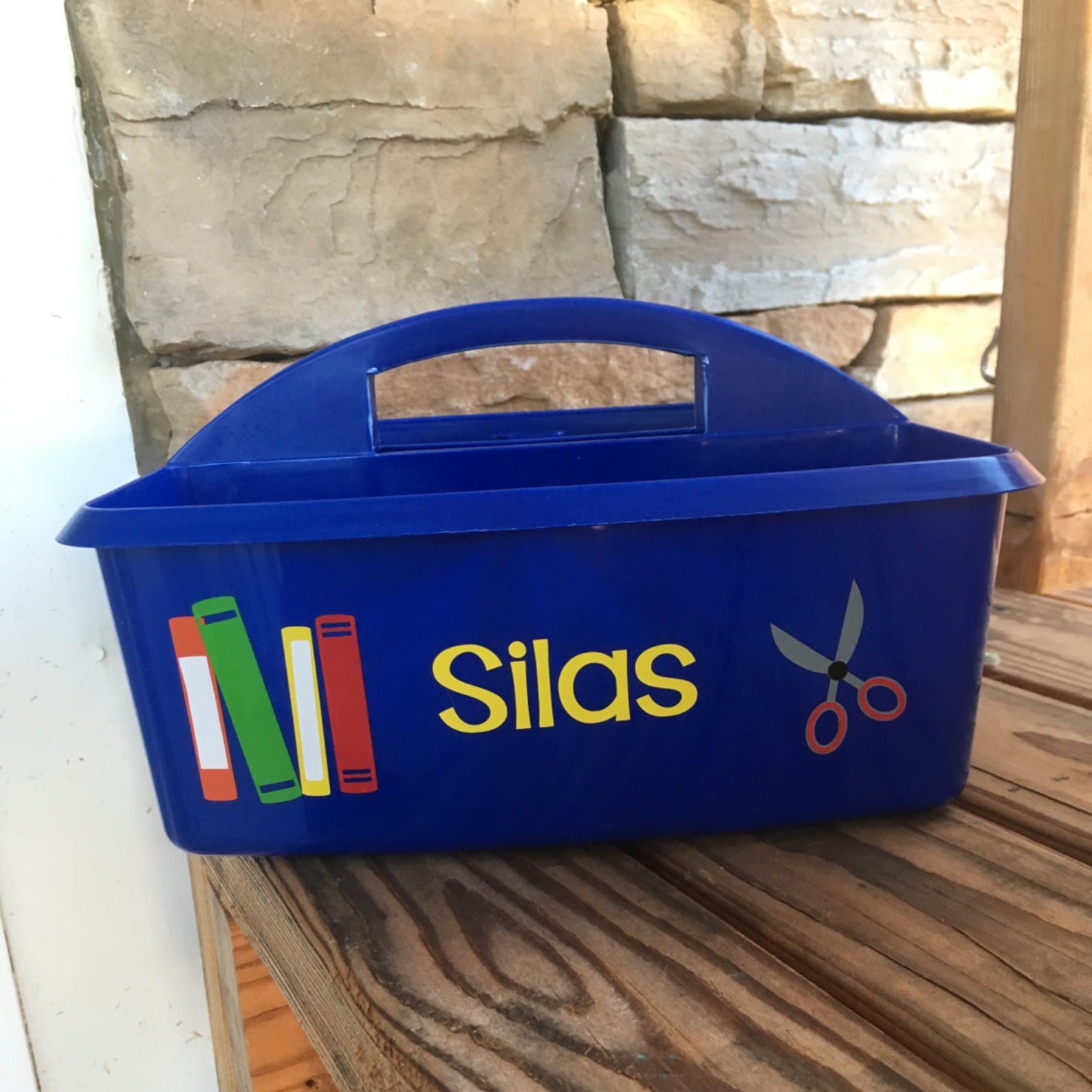 Personalized Homework Caddy School Supplies Caddy Desk Etsy