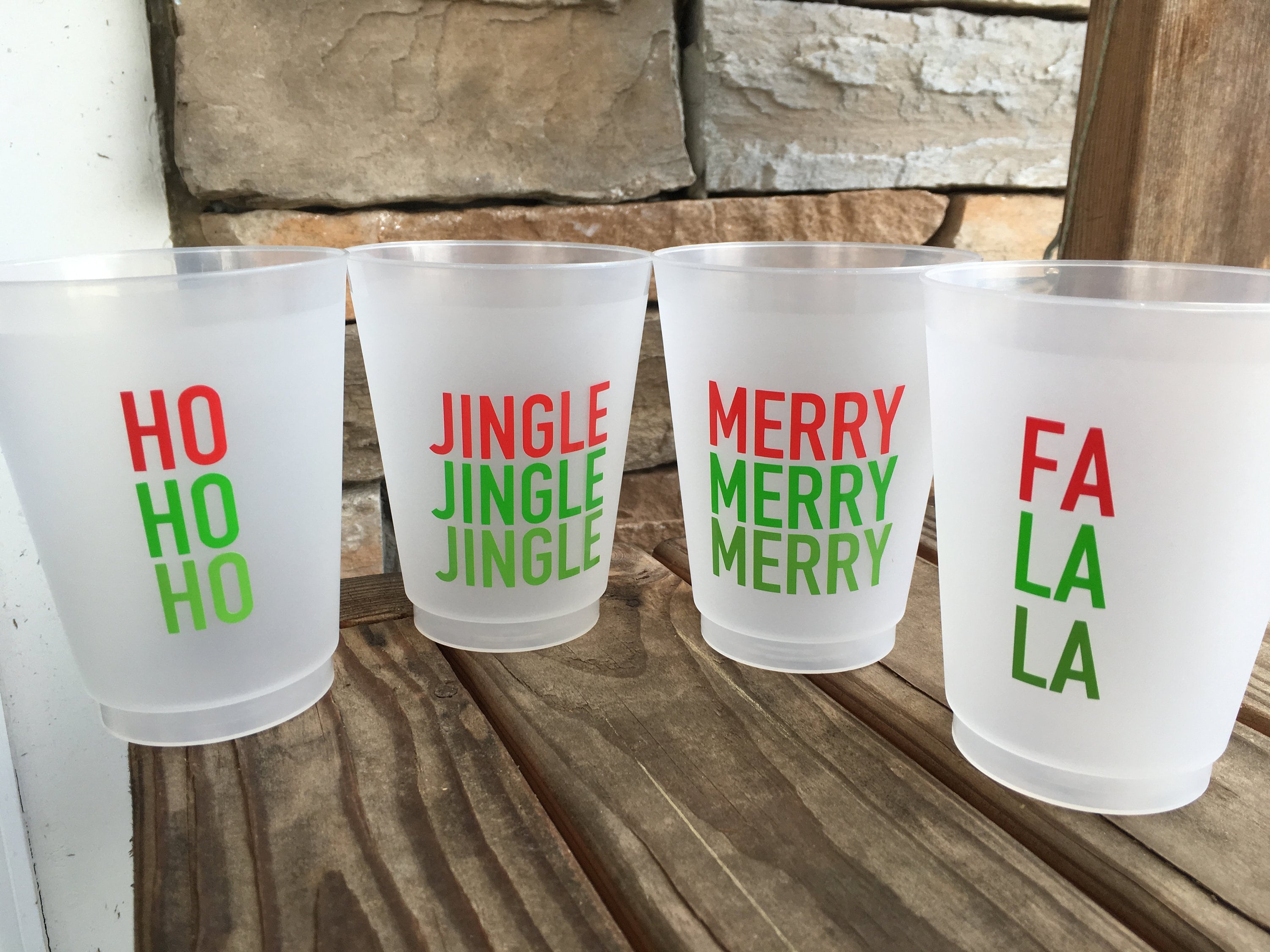 CHRISTMAS Shatterproof Frosted Cups 