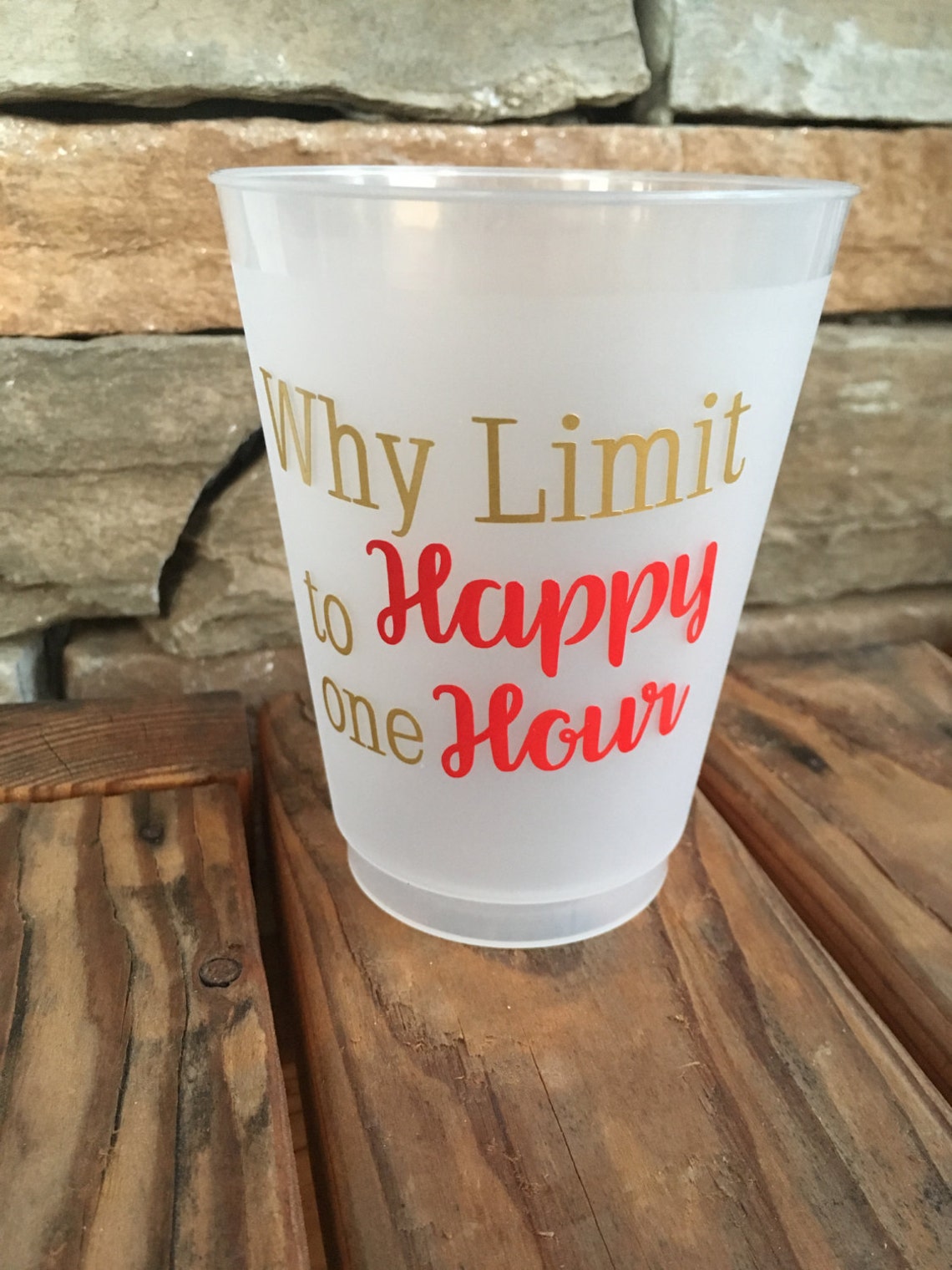 Happy Hour Shatterproof Cups 16oz Frosted Flex Shatterproof Etsy