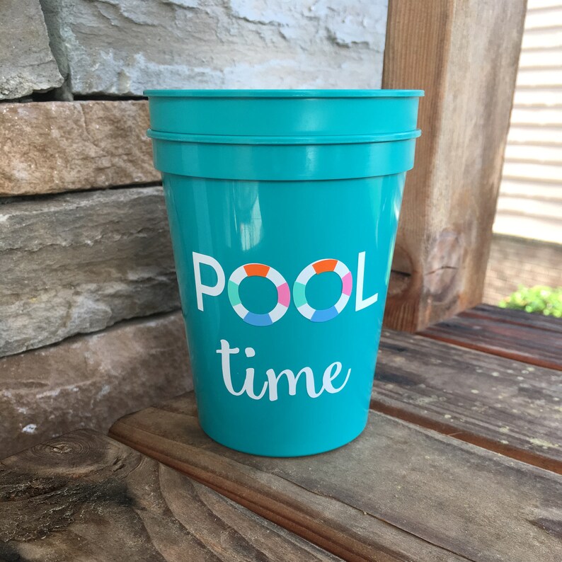 POOL Stadium Cups Reusable 16oz Stadium Cups Personalized Etsy