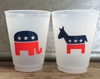 POLITICAL frosted party cups