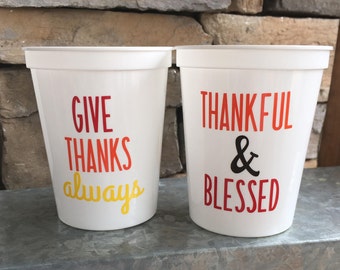 Thanksgiving Stadium Cups; Reusable 16oz stadium cups; Personalized Thanksgiving Cups