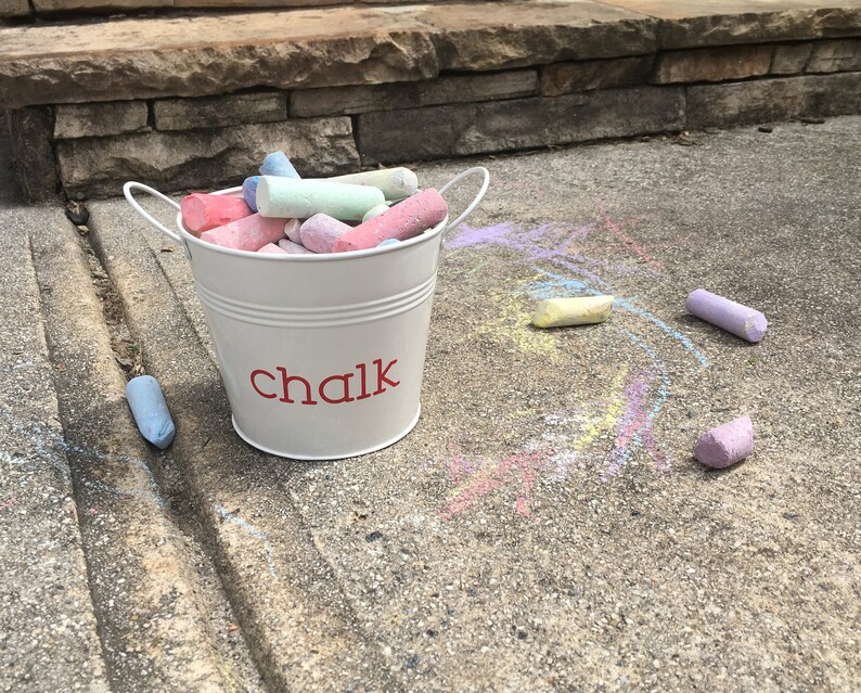 Chalk Storage Bucket Personalized Bucket Storage Bucket Etsy