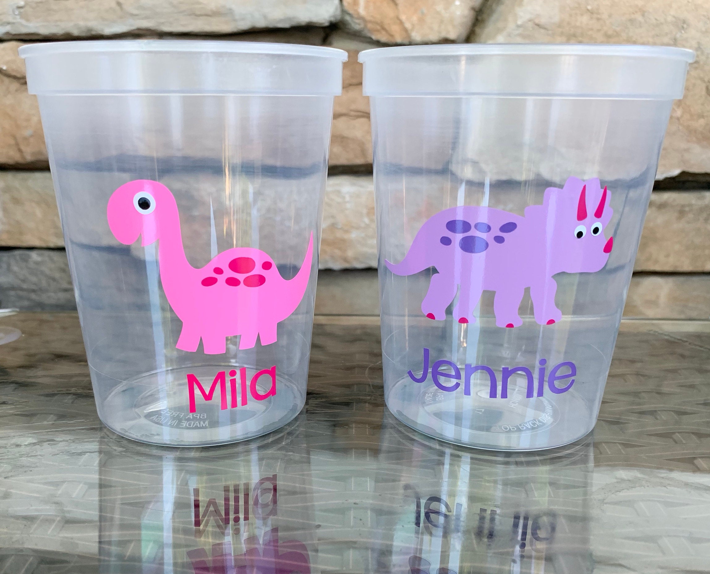 Dinosaur Party Cups Reusable 16oz party cups option to add Etsy