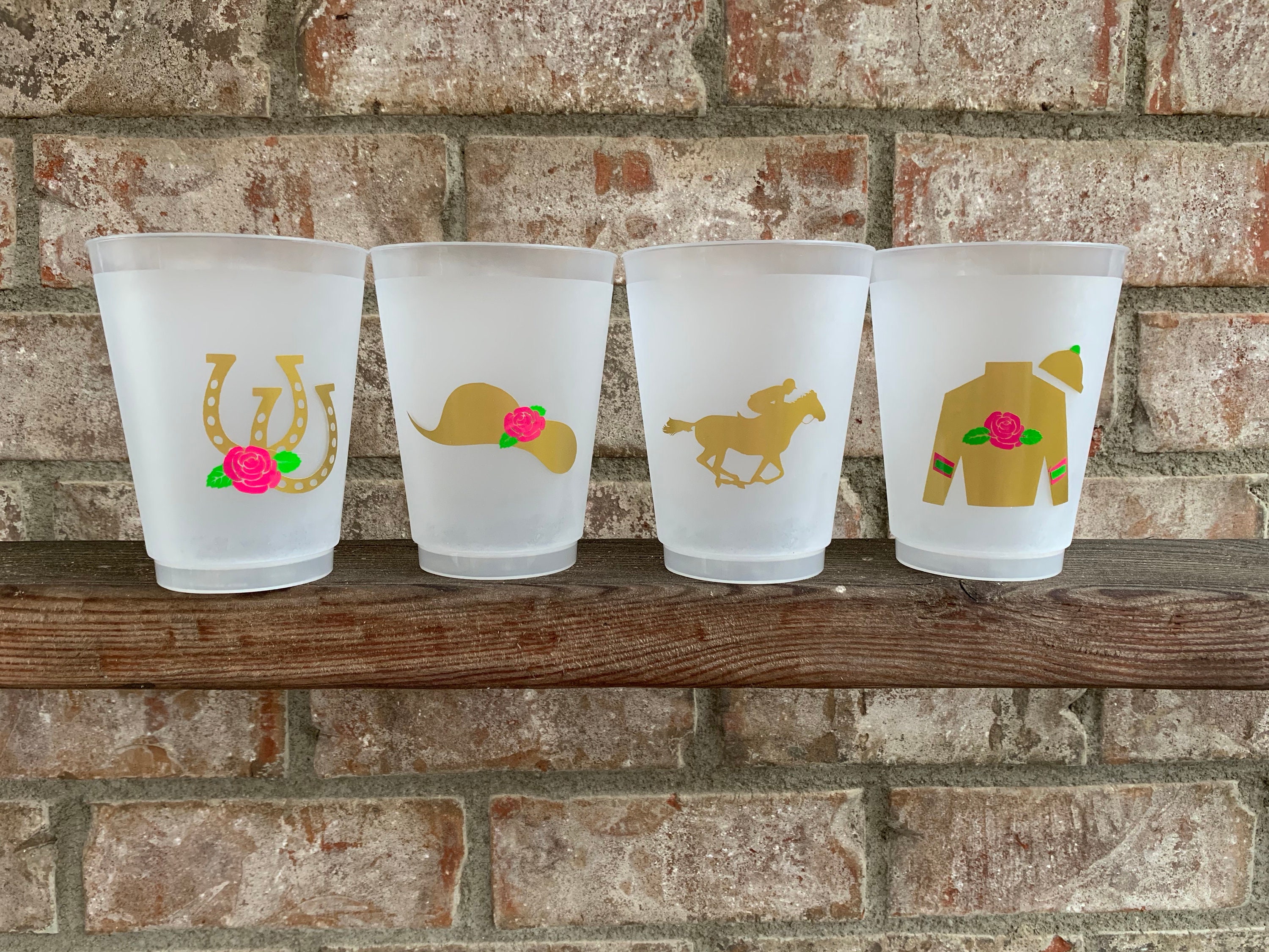 KENTUCKY DERBY shatterproof frosted cups