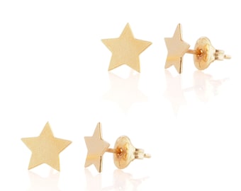 2 Pairs, Gold Star Stud Earrings, Gold Star Studs, Star Post Earrings, Tiny Star Earrings, Cute Stud Earrings, Wholesale Earrings