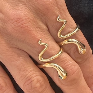 Zilveren slangenring met kristallen ogen, 925 sterling zilveren ring, groothandel slangenring, mode-sieradenring, verstelbare ring