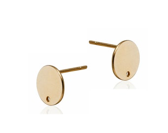 Circle Stud Earrings, Gold Circle Studs, Circle Earrings, Round Stud Earrings, Geometric Stud Earrings, Small Stud Earring, Jewelry Supplies