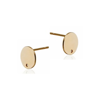 Circle Stud Earrings, 15 mm, Gold Circle Studs, Circle Earrings, Round Stud Earrings, Geometric Stud Earrings, Small Stud Earring, Jewelry S