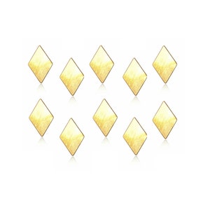 10 Pcs Rhombus Charms, Raw Brass Diamond Shaped, No Holes Pendant, Geometric Pendant, Minimalist Jewelry, Laser Cut Jewelry, Wholesale Charm