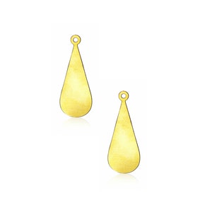 Teardrop Connector, 2 Pcs, Drop Pendant, Gold Plated Charm, Long Drop, Tear Drop Pendant, Jewelry Making, Goldie Jewelry Supplies