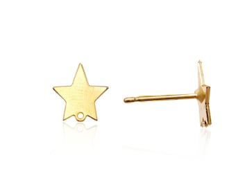 Gold Star Stud Earrings, 1 Pair, Plated Star Studs, Star Post Earrings, Tiny Star Earrings, Dainty Star Post Earrings, Wholesale Earrings