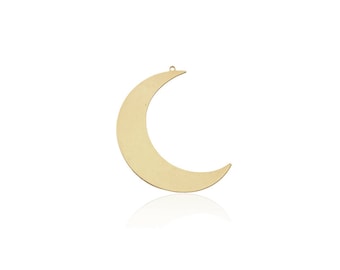 Raw Brass Moon Pendant, 1 Pc, Half Moon Pendant, Crescent Moon Charm, Large Moon Pendant, Moon Charm, Laser Cut Pendants, Raw Brass Findings