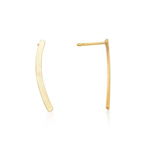 Gold Bar Earrings, Curved Bar Earrings, Bar Stud Earrings, Gold Stud Earrings, Minimalist Stud Earrings, Gold Post Earrings, Gold Bar Studs