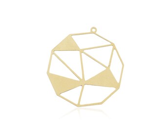 Brass Circle Hanger, 1 Pc, Geometrische Hanger, Overzicht Hanger, Driehoek Hanger, Geometrische sieraden, Laser Cut Sieraden, Groothandel Hangers