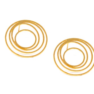Gold Swirl Earrings, Swirl Stud Earrings, CIrcle Post Earrings, Large Circle Studs, Laser Cut Earrings, Wholesale Earrings, Goldie Supplies