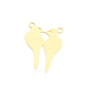 Colgante de las aves de oro, 1 pc, colgante de oro mate, conector de pájaros del amor, colgante del collar del pájaro, encanto del pájaro del oro, hallazgos del corte del laser, joyería del pájaro