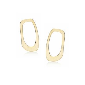 Asymmetric Earrings, 1 Pair, Oval Post Earrings, Long Oval Stud, Nature Earrings, Laser Cut Shape, Woodland Earrings, Wholesale Earrings