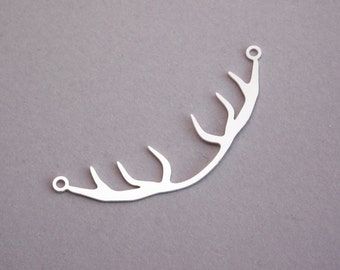 Silver Antler Pendant, 1 Pc Silver Oxide Antler, ?antique Copper Deer, Deer Pendant, Gold Antler Pendant, Exclusive at Goldie Supplies