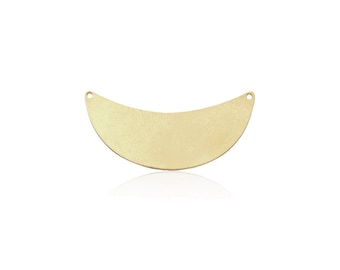 Raw Brass Moon Connector, 1 Pc, Half Moon Pendant, Laser Cut Findings, Brass Minimalist Pendant, Crescent Moon Pendant, Raw Brass Jewelry